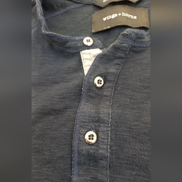Wings + Horns long sleeve classic henley shirt men's S - Picture 10 of 10
